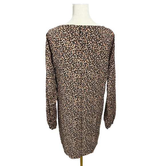 LOFT Animal Print Long Sleeve Shift Dress Womens Sz XS/S Mini - Picture 6 of 11